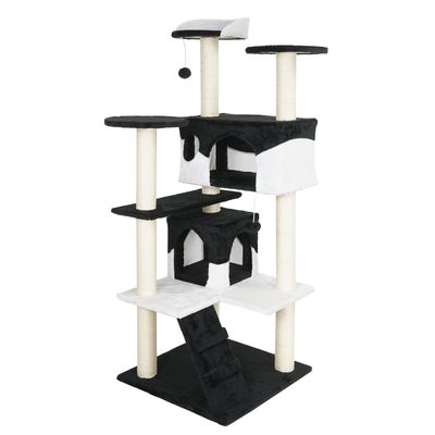 Wiltec Arbre à chat - 130 cm de haut - design ludique avec Balles de jeu -
