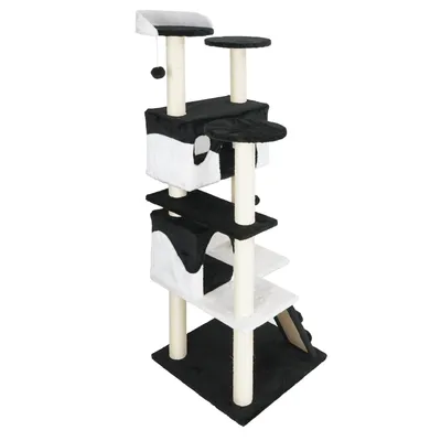 Wiltec Arbre à chat - 130 cm de haut - design ludique avec Balles de jeu -