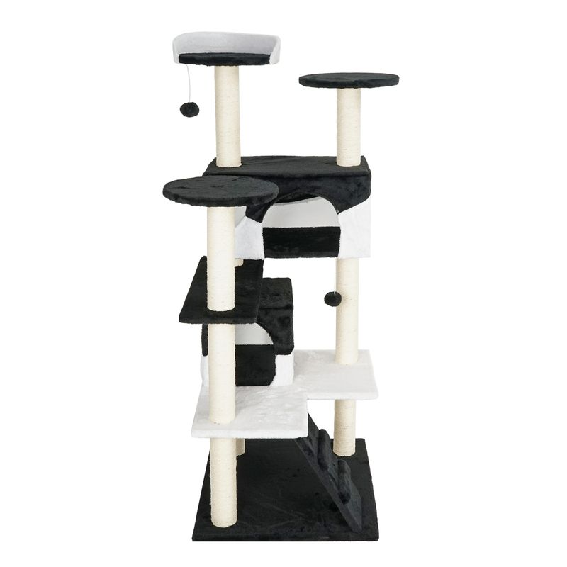 Wiltec Arbre à chat - 130 cm de haut - design ludique avec Balles de jeu -