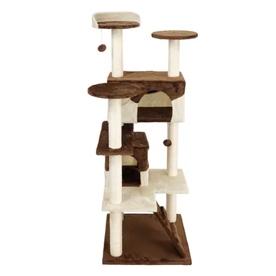 Wiltec Arbre à chat - 130 cm de haut - design ludique avec Balles de jeu -