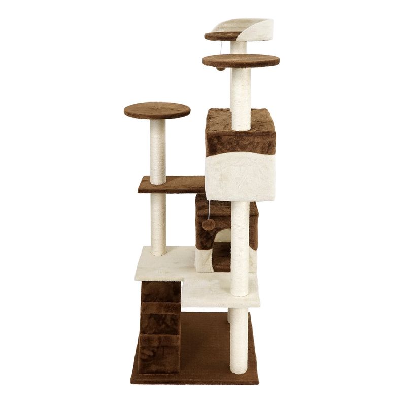 Wiltec Arbre à chat - 130 cm de haut - design ludique avec Balles de jeu -
