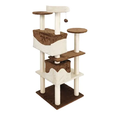 Wiltec Arbre à chat - 130 cm de haut - design ludique avec Balles de jeu -