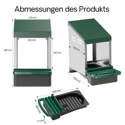 Fudajo Pondoir pour poule 27 x 52 x 48 cm Bac de récupération Ponte Poulail