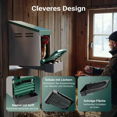 Fudajo Pondoir pour poule 27 x 52 x 48 cm Bac de récupération Ponte Poulail