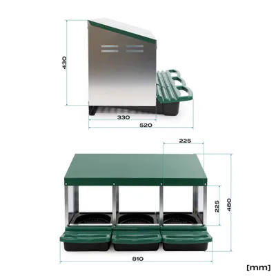 Fudajo Pondoir pour poule 81 x 52 x 48 cm 3x Bac de récupération Ponte Poul