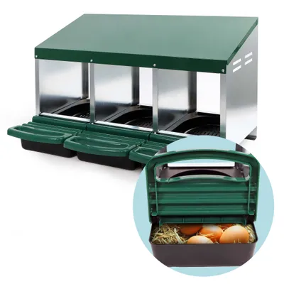 Fudajo Pondoir pour poule 81 x 52 x 48 cm 3x Bac de récupération Ponte Poul