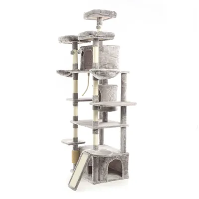 Fudajo Arbre à chat - 198 cm de haut - design ludique - Meuble félin - Coul