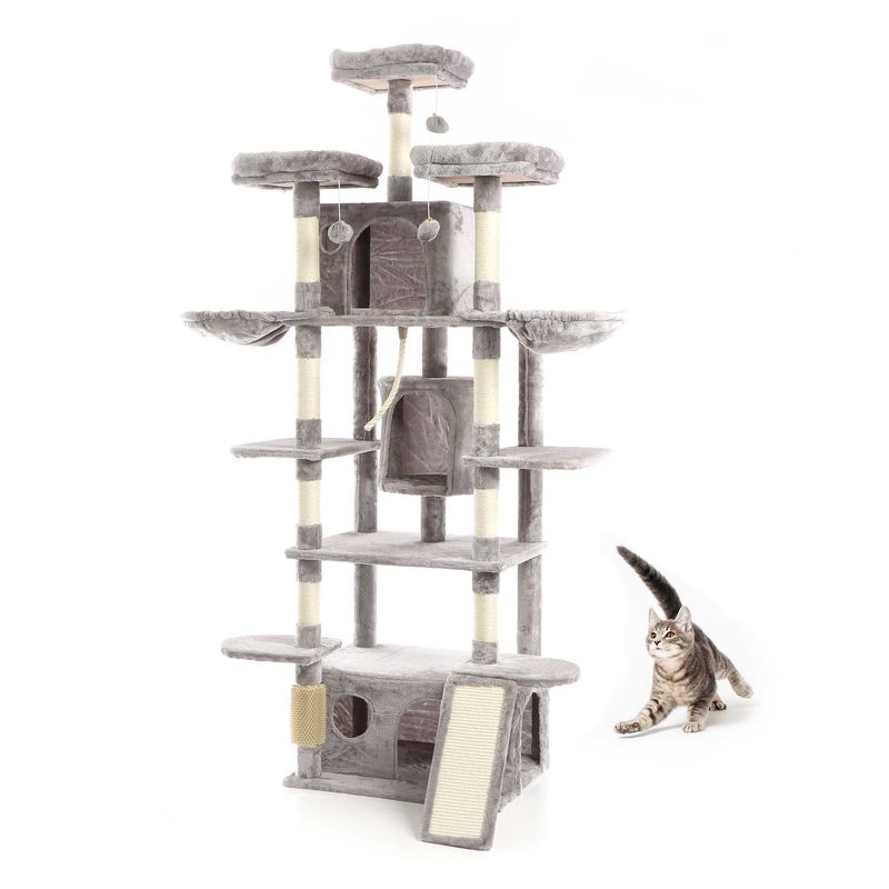 Fudajo Arbre à chat - 198 cm de haut - design ludique - Meuble félin - Coul