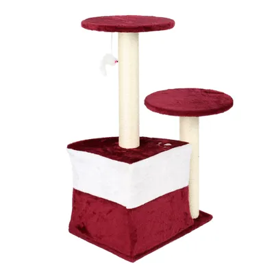 Wiltec Arbre à chat - 71 cm de haut - avec Niche et perchoirs - Meuble grat