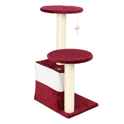 Wiltec Arbre à chat - 71 cm de haut - avec Niche et perchoirs - Meuble grat