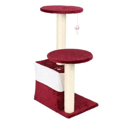 Wiltec Arbre à chat - 71 cm de haut - avec Niche et perchoirs - Meuble grat