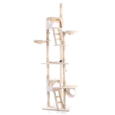 Wiltec Arbre à chat XXL - 240-260 cm de hauteur plafond réglable - design a
