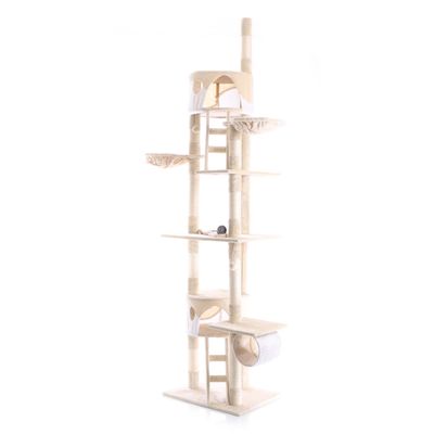 Wiltec Arbre à chat XXL - 240-260 cm de hauteur plafond réglable - design a