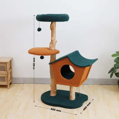 Fudajo Arbre à chat - 114 cm de haut - design ludique - Meuble grattage fél