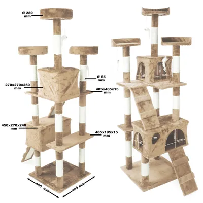 Wiltec Arbre à chat - 170 cm de haut - design ludique avec Souris et Escali