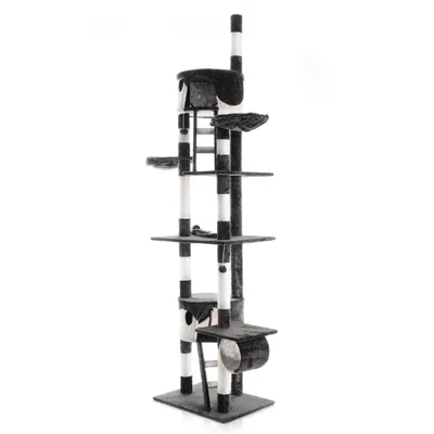 Wiltec Arbre à chat XXL - 240-260 cm de hauteur plafond réglable - design a