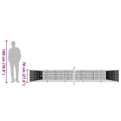 vidaXL chenil Acier