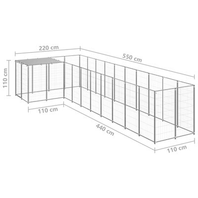 vidaXL chenil Acier