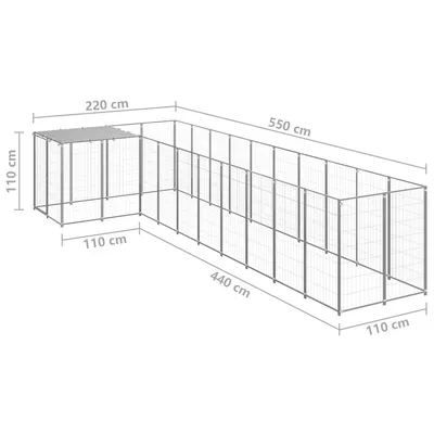 vidaXL chenil Acier