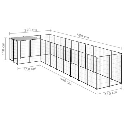 vidaXL chenil Acier