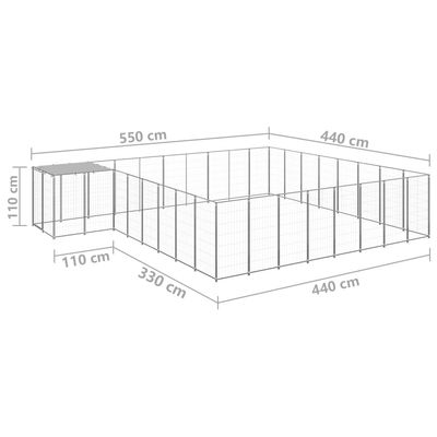 vidaXL chenil Acier