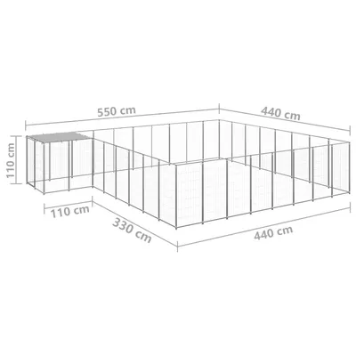 vidaXL chenil Acier