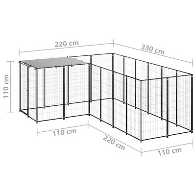 vidaXL chenil Acier