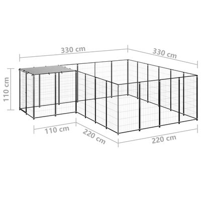 vidaXL chenil Acier