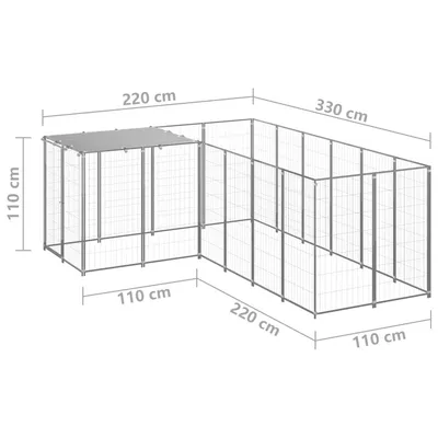 vidaXL chenil Acier