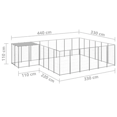 vidaXL chenil Acier