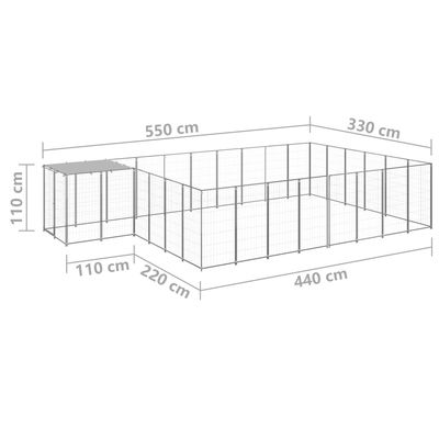 vidaXL chenil Acier