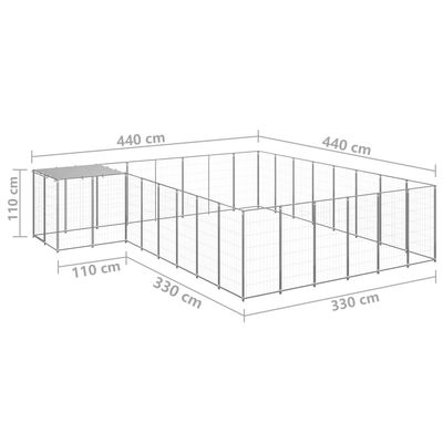 vidaXL chenil Acier