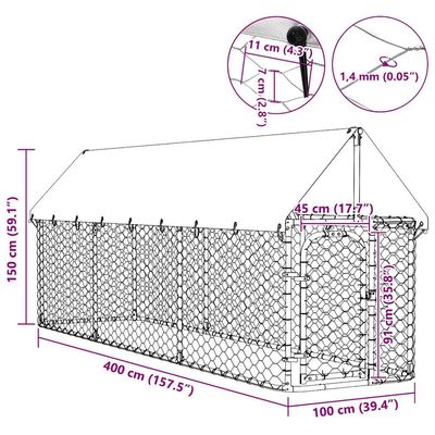 vidaXL chenil Acier