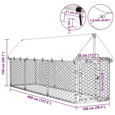 vidaXL chenil Acier