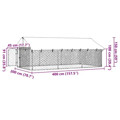 vidaXL niche pour chiens Acier