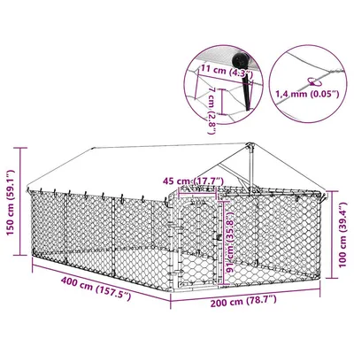 vidaXL niche pour chiens Acier