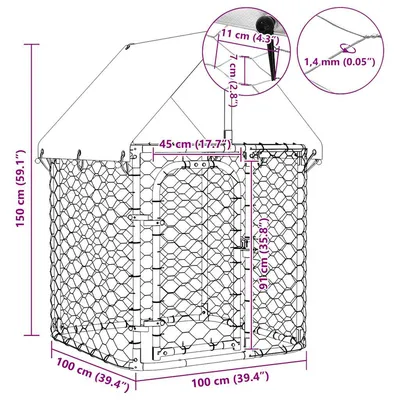 vidaXL chenil Acier