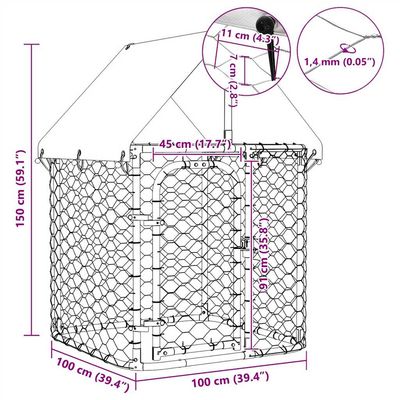 vidaXL chenil Acier