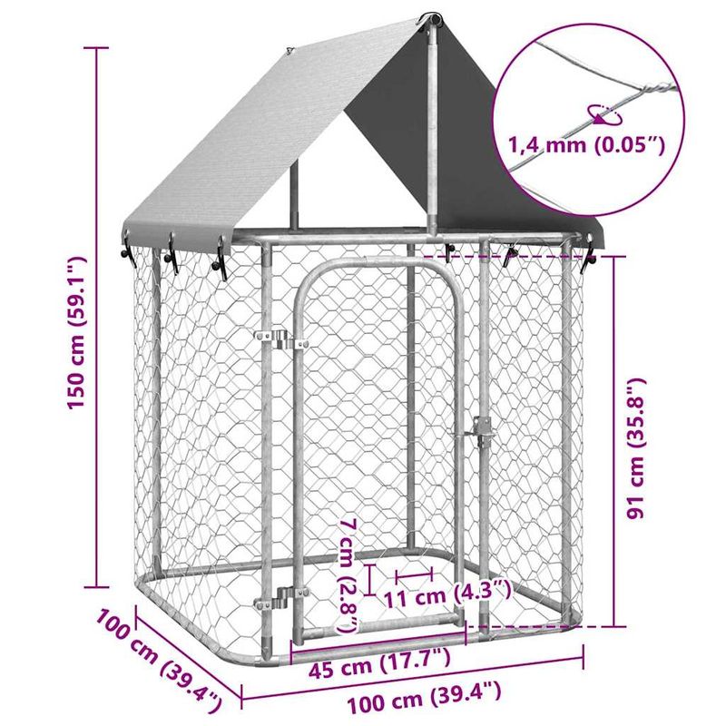 vidaXL chenil Acier