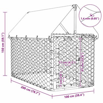 vidaXL chenil Acier