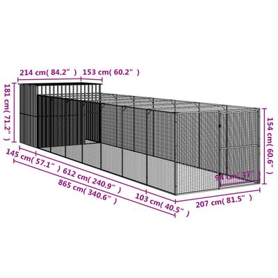 vidaXL niche pour chien Acier