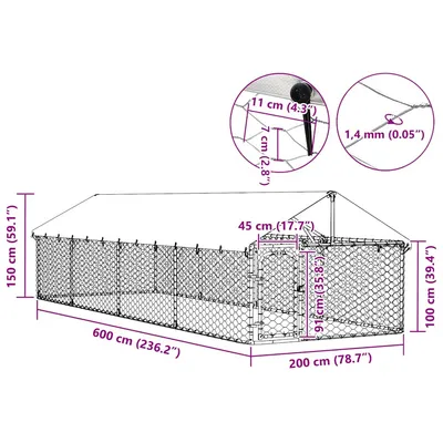 vidaXL niche pour chiens Acier
