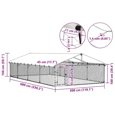 vidaXL niche pour chiens Acier