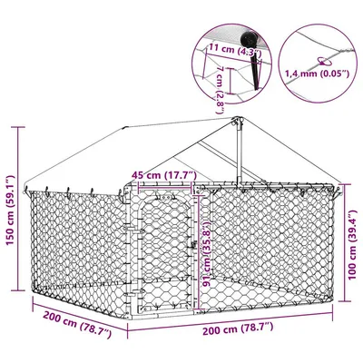 vidaXL niche pour chiens Acier