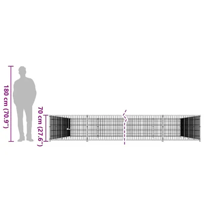 vidaXL chenil Acier