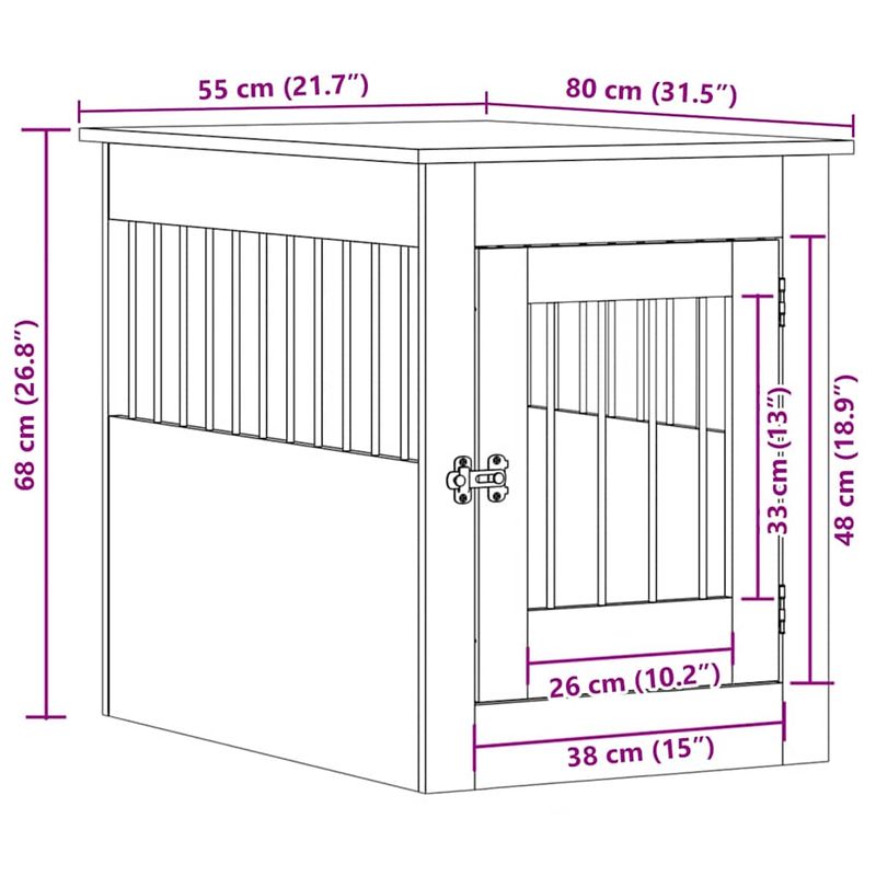 vidaXL meuble de cage pour chiens Bois d'ingénierie