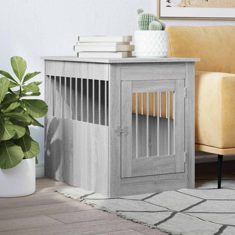 vidaXL meuble de cage pour chiens Bois d'ingénierie