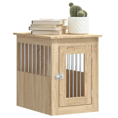 vidaXL meuble de cage pour chiens Bois d'ingénierie