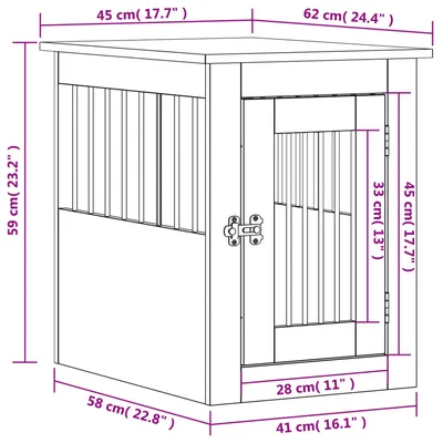 vidaXL meuble de cage pour chiens Bois d'ingénierie vidaXL meuble de cage pour chiens Bois d'ingénierie