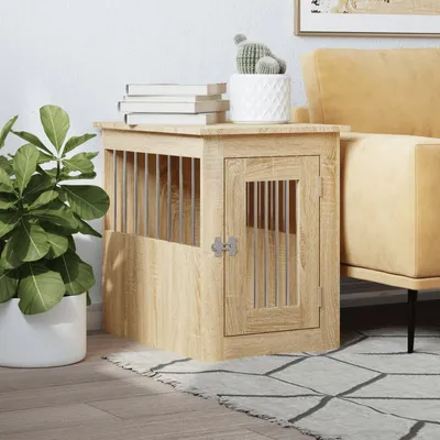 vidaXL meuble de cage pour chiens Bois d'ingénierie